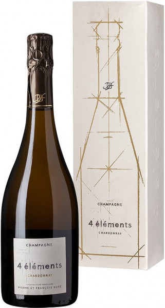 Шампань Уре Фрер, "4 Элеман" Шардоне Экстра Брют, 2015, в подарочной коробке, 750 мл - 0,75 л