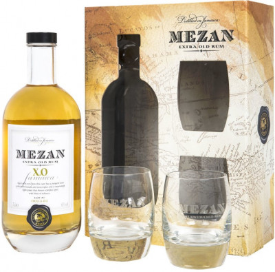 Мезан Ямайка XO, подарочный набор с двумя стаканами