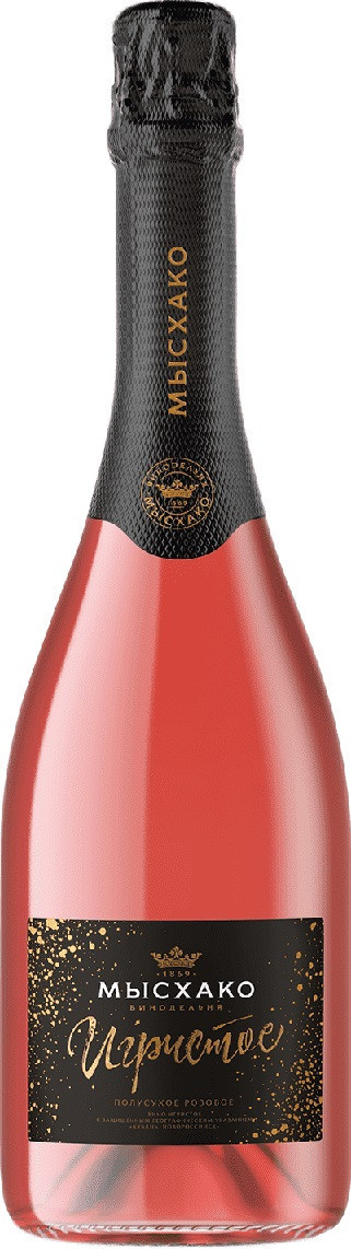 Игристое вино Мысхако, Розовое Полусухое - 750 мл