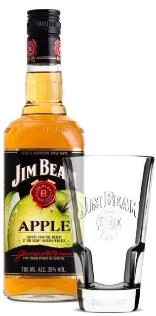 "Джим Бим" Эппл, со стаканом - 250 мл